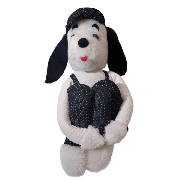 Vintage Knee Hugger Dog Plush 25" Stuffed Beagle Toy Overalls Jerry Elsner Style - Picture 1 of 11